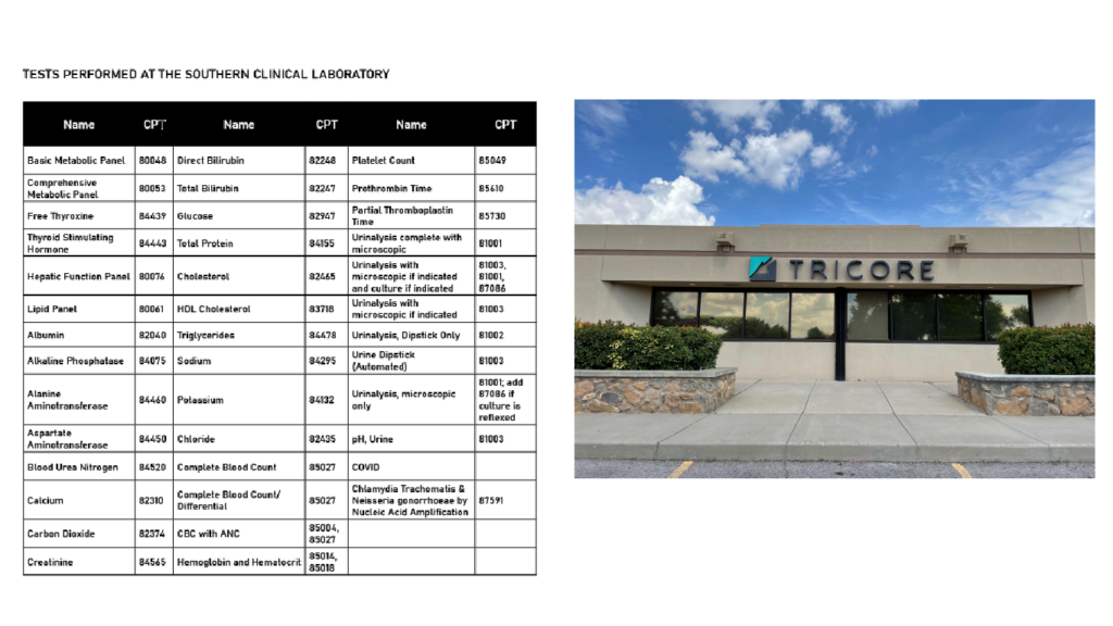 Southern Clinical Lab TriCore Reference Laboratories