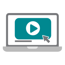Programs-Icon Computer with a webinar on screen