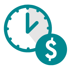 Shift-Icon clock with dollar sign