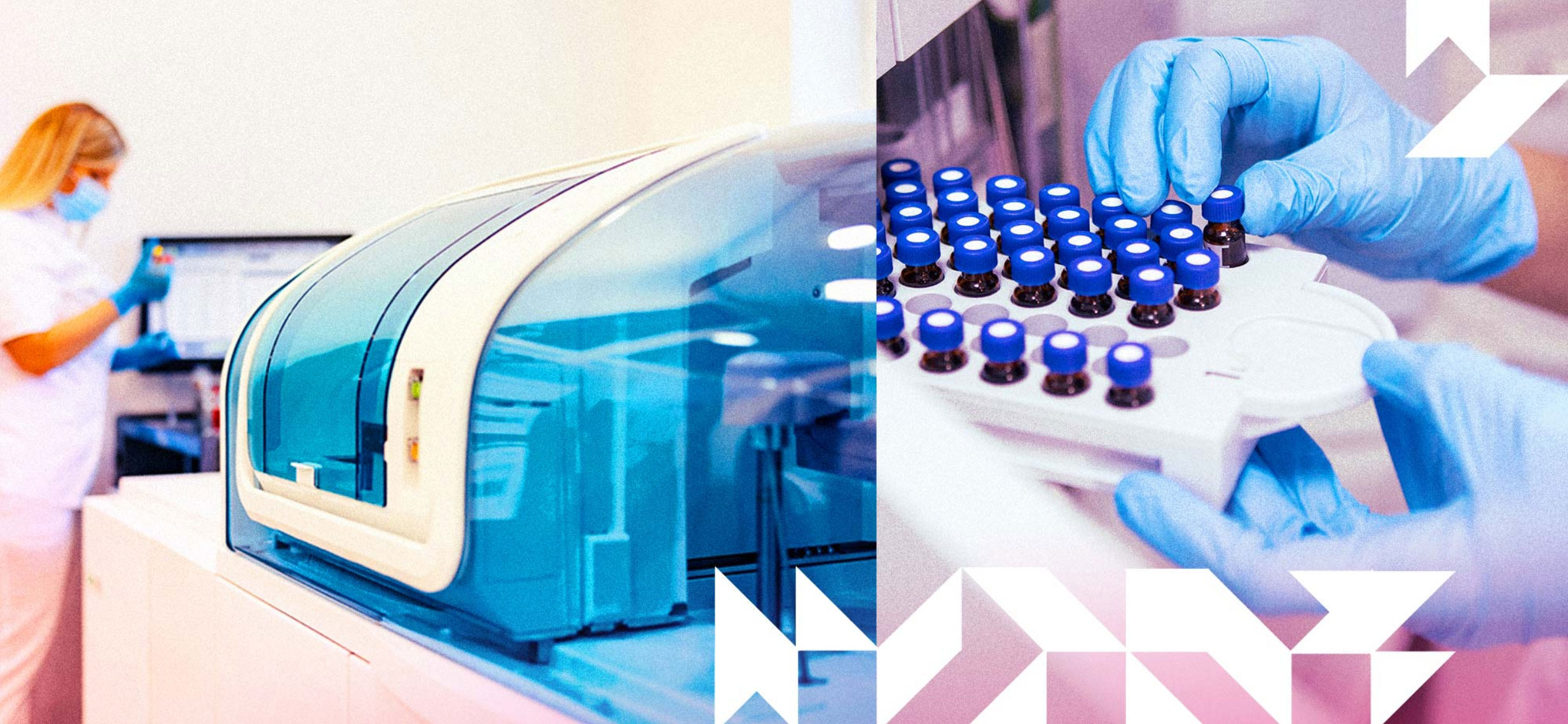 Device-Trials-Section A modular clinical chemistry and immunochemistry analyzer beside blood collection tubes.