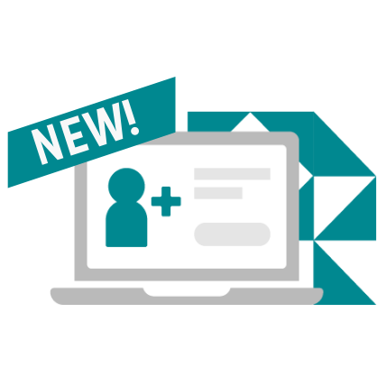 Drawing of a patient card with a "new" banner on it